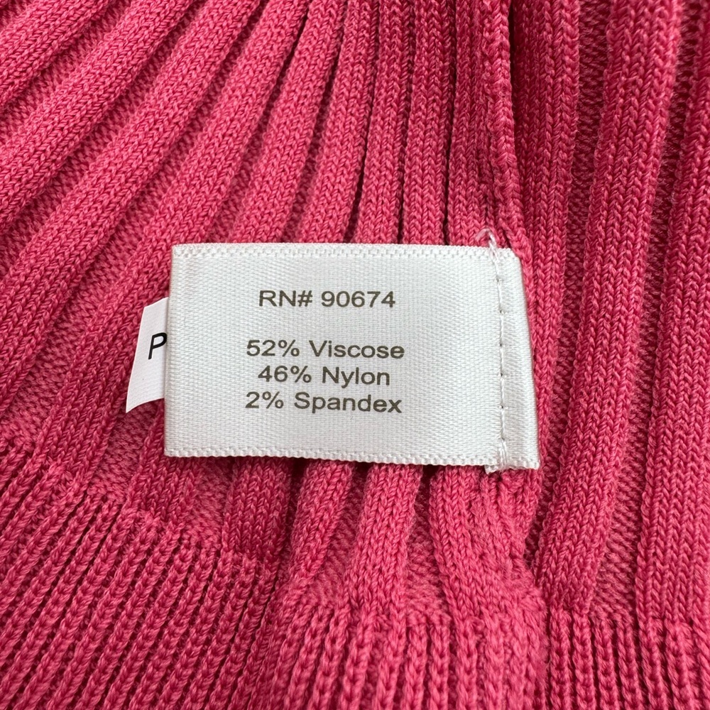 Boston Proper Deep Coral Ribbed Long Sleeve Peplum Top, Size Medium - Picture 7 of 12